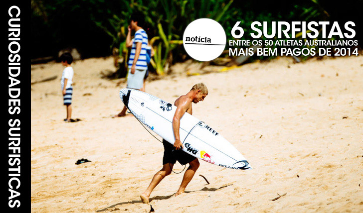 234046 surfistas entre os 50 atletas australianos mais bem pagos